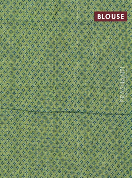 Chettinad cotton saree rust shade and green with allover small checked pattern and zari woven border