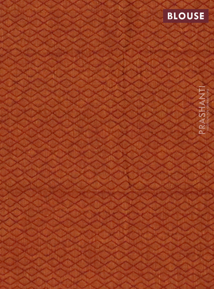 Chettinad cotton saree pastel brown and brown with thread woven buttas and zari woven border