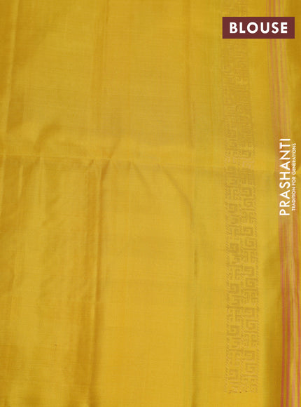 Pure soft silk saree lime yellow with allover zari weaves in borderless style