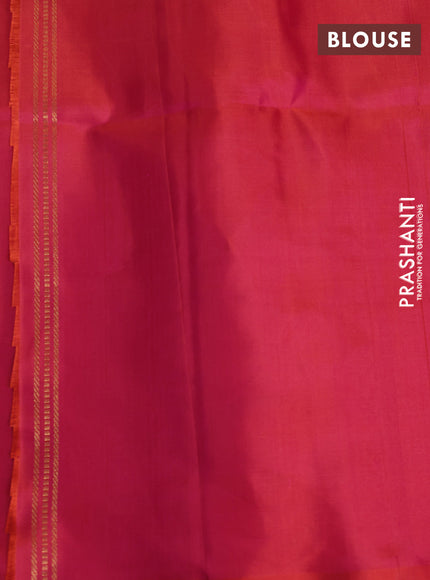 Pure soft silk saree dual shade of pink with floral zari woven buttas in borderless style