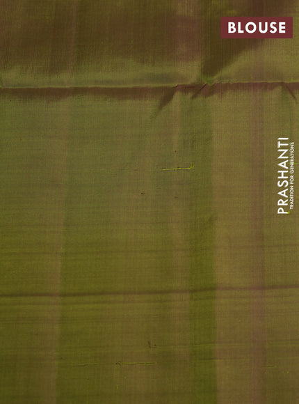 Pure soft silk saree lime green and sap green with box type zari woven buttas and temple zari woven butta border