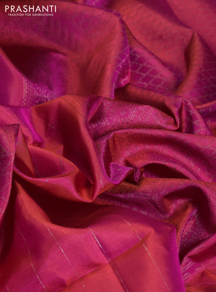 Pure soft silk saree dual shade of pink with allover zari weaves & buttas and zari woven butta border