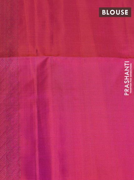 Pure soft silk saree dual shade of pink with allover zari weaves & buttas and zari woven butta border