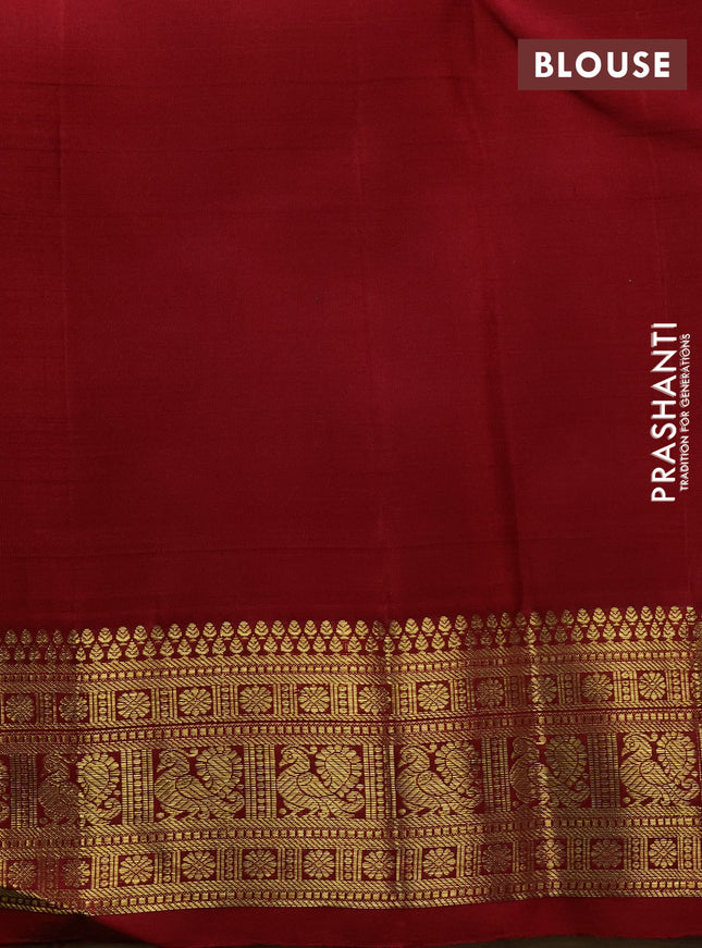 Pure kanchipuram silk saree deep maroon and red with zari woven buttas and rich zari woven border