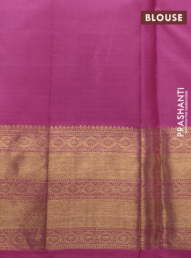 Pure kanchipuram silk saree mauve pink with zari woven buttas and long rich zari woven border