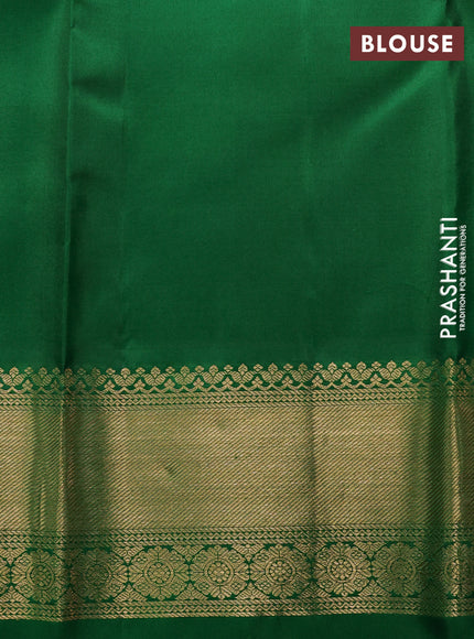 Pure kanchipuram silk saree red and green with annam & rudhraksha zari woven buttas and rich zari woven border