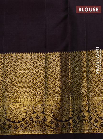 Pure kanchipuram silk saree purple and deep wine shade with zari woven buttas and long zari woven korvai border