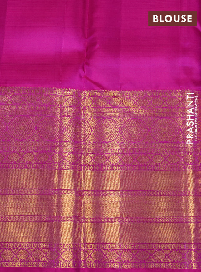 Pure kanchipuram silk saree lavender and pink with zari woven buttas and long rich zari woven border