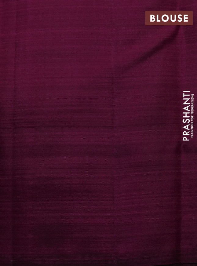 Pure kanchipuram silk saree light pink and dark magenta pink with allover zari stripe pattern and zari woven butta border