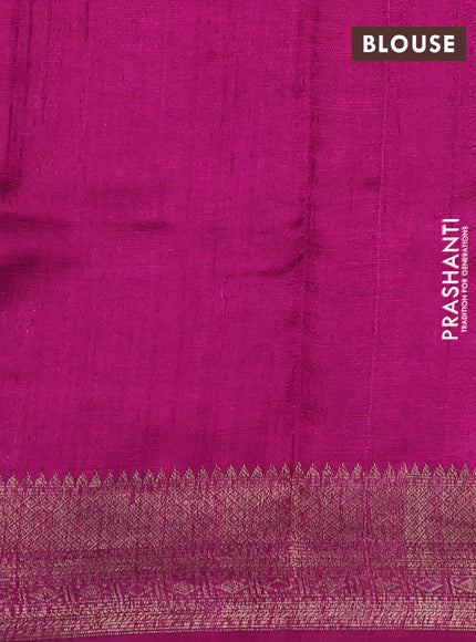 Banarasi raw silk saree teal green and pink with thread & zari woven buttas and woven border