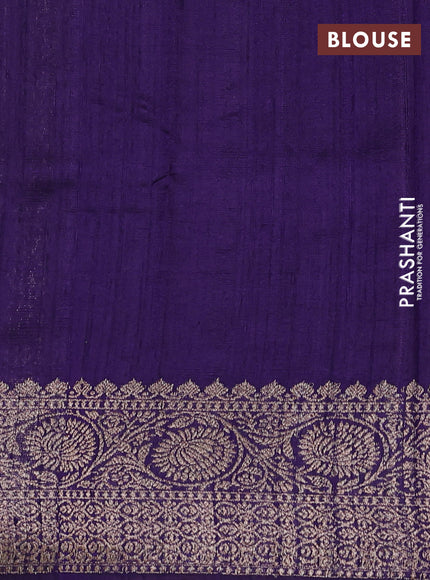 Banarasi raw silk saree rustic orange and pink violet with thread & zari woven buttas and woven border