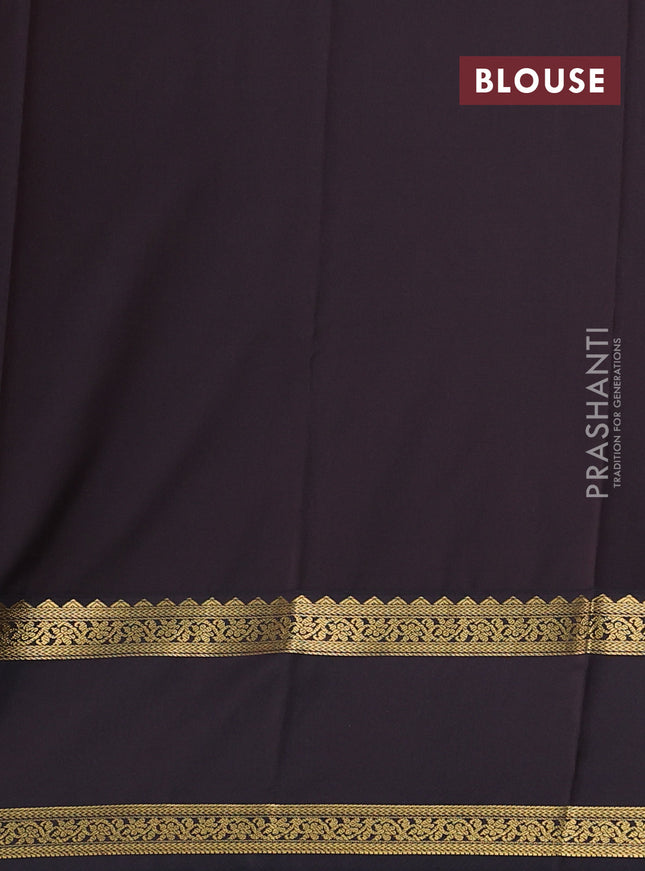 Semi kanchipuram silk saree pink and black with allover zari weaves and rettapet zari woven korvai border