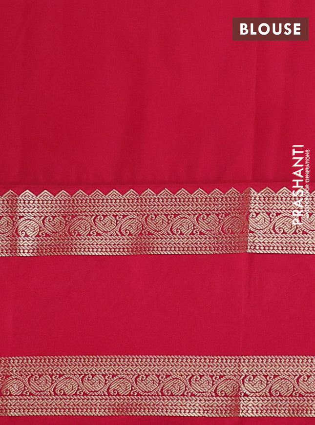 Semi kanchipuram silk saree mustard yellow and pink with zari woven buttas and rettapet zari woven korvai border