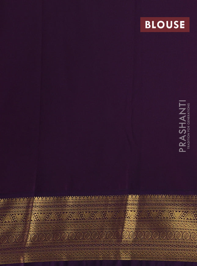 Semi kanchipuram silk saree lavender and purple with allover zari weaves & buttas and zari woven korvai border