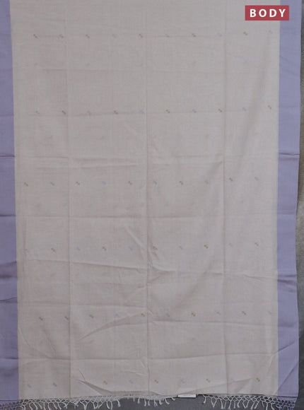Bengal soft cotton saree beige and grey with thread woven buttas and simple border