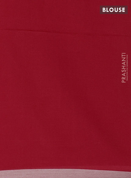 Bengal soft cotton saree red with thread woven buttas and piping border