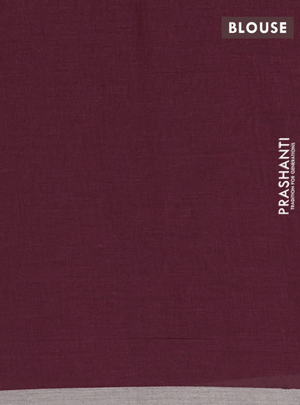 Bengal soft cotton saree maroon and beige with thread woven buttas and piping border