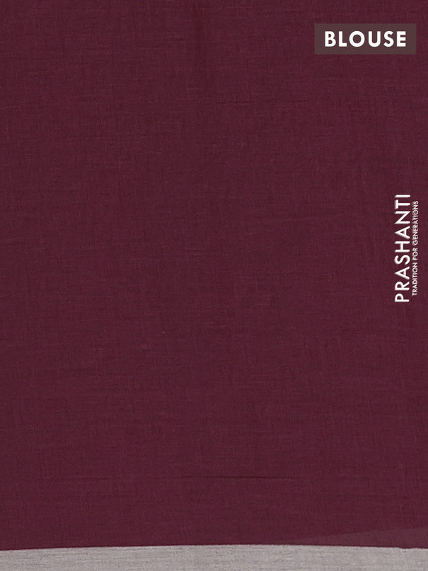 Bengal soft cotton saree maroon and beige with thread woven buttas and piping border