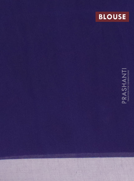 Bengal soft cotton saree navy blue and beige with thread woven buttas and simple border