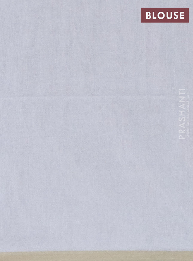 Bengal soft cotton saree off white and beige with thread woven buttas and piping border