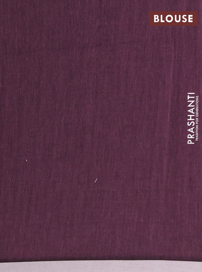 Bengal soft cotton saree wine shade and off white with thread woven buttas and piping border