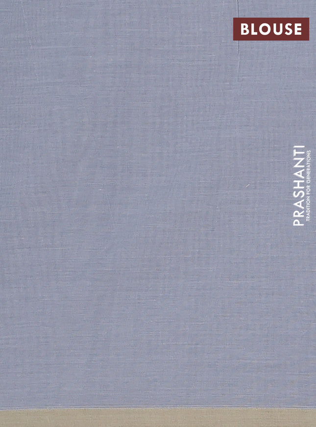 Bengal soft cotton saree grey shade and beige with thread woven buttas and piping border