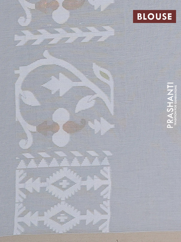 Bengal soft cotton saree grey with allover thread weaves and thread woven border
