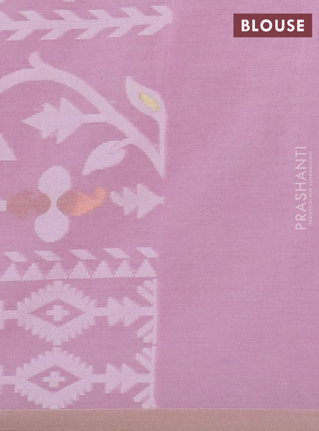 Bengal soft cotton saree light pink with allover thread weaves and thread woven border