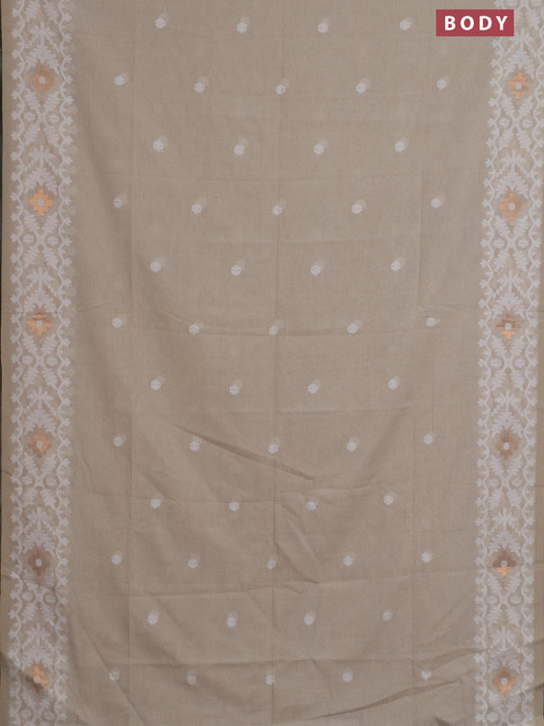 Bengal soft cotton saree sandal with thread woven buttas and thread woven border