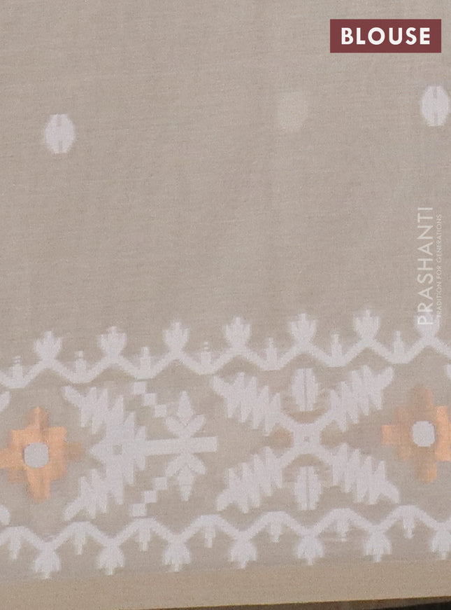 Bengal soft cotton saree sandal with thread woven buttas and thread woven border