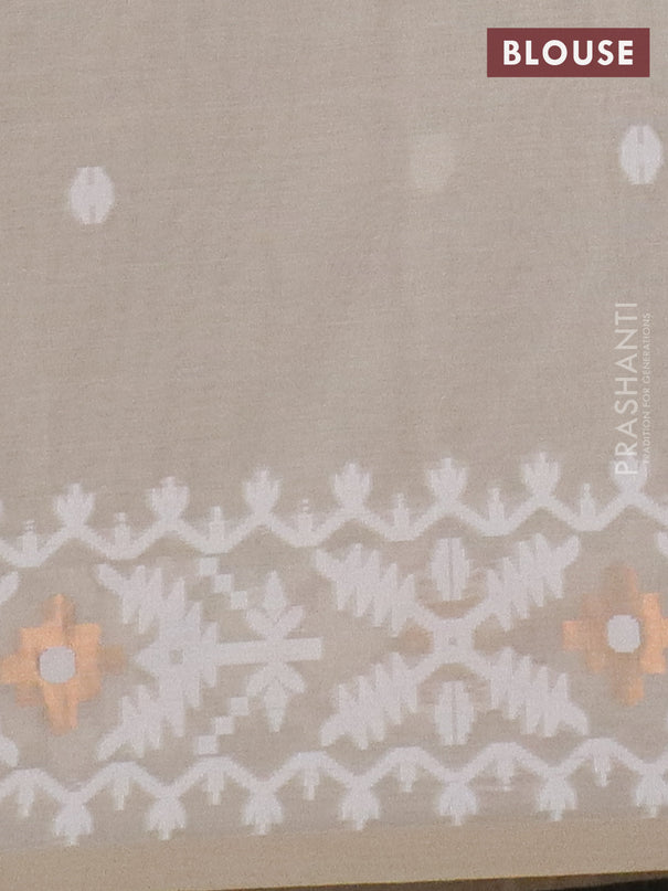 Bengal soft cotton saree sandal with thread woven buttas and thread woven border