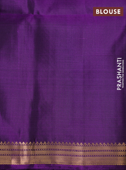 Pure soft silk saree dark magenta pink and violet with zari woven buttas and zari woven border