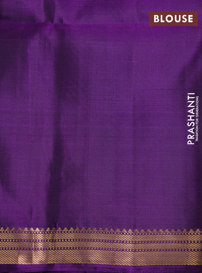 Pure soft silk saree dark magenta pink and violet with zari woven buttas and zari woven border