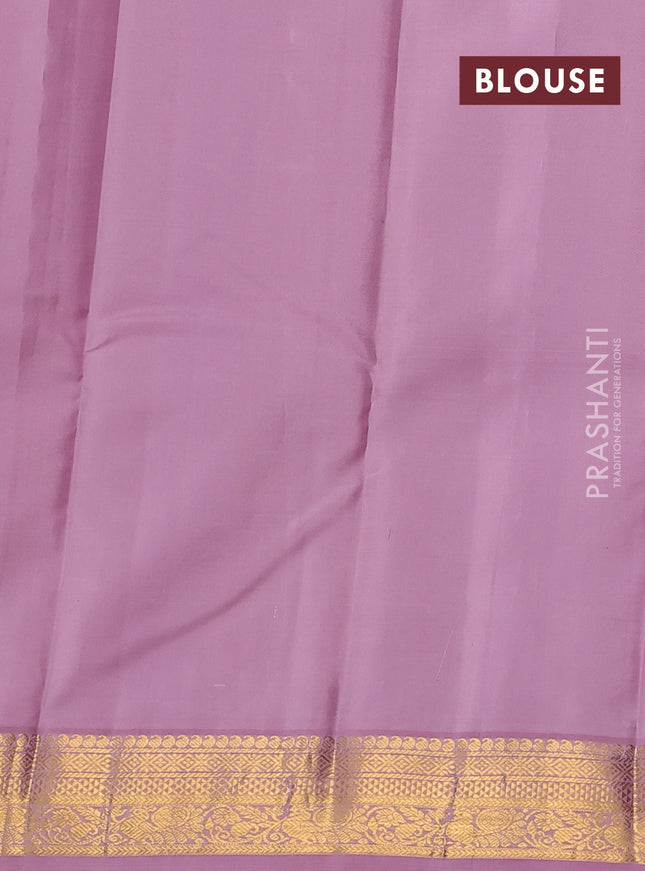 Pure kanchipuram silk saree coffee brown and pastel pink with allover zari weaves & buttas and zari woven korvai border