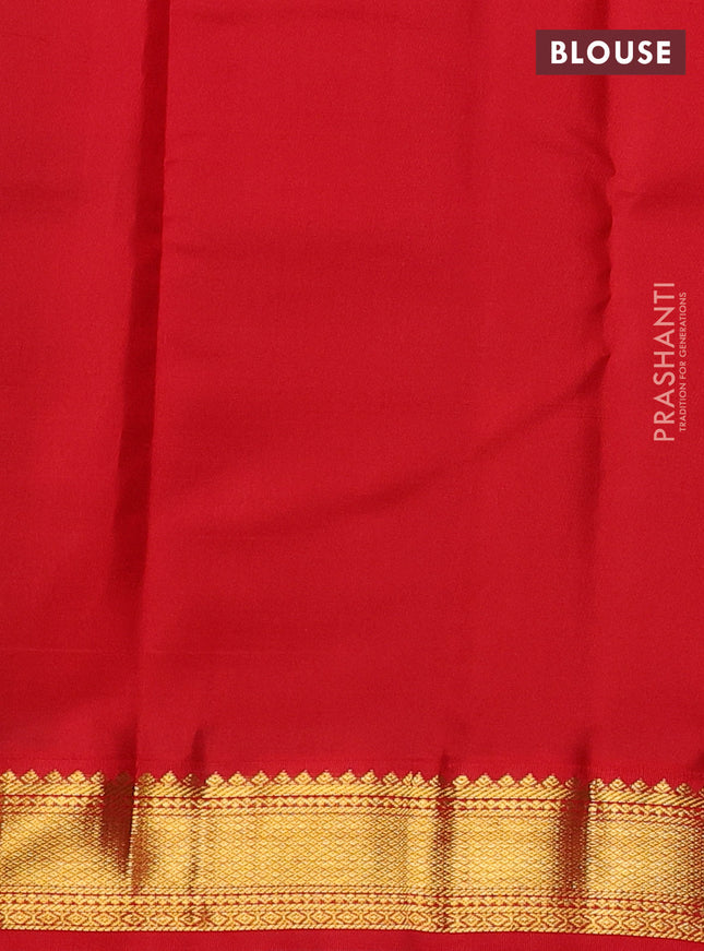 Pure kanchipuram silk saree black and red with allover checks & buttas and zari woven korvai border