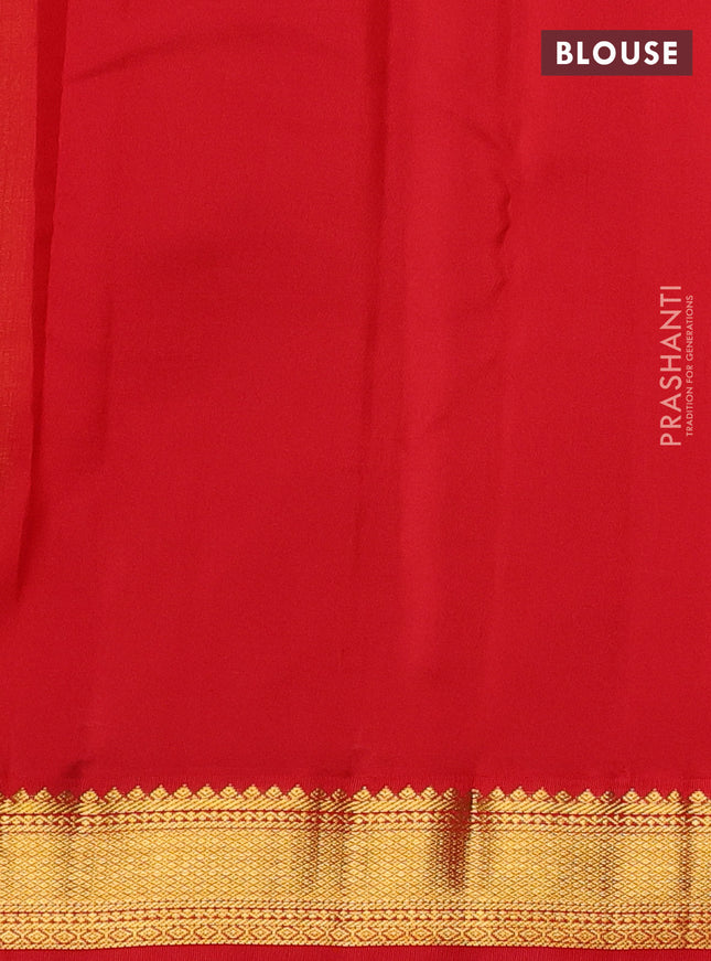 Pure kanchipuram silk saree lime yellow and red with allover checks & buttas and zari woven korvai border