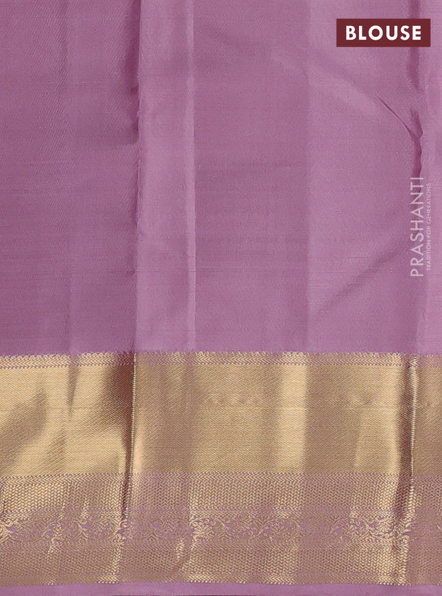 Pure kanchipuram silk saree blue and pastel pink with zari woven buttas and rich zari woven korvai border