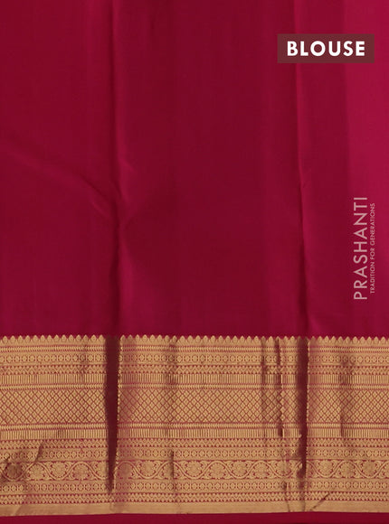 Pure kanchipuram silk saree peacock blue and red with allover zari woven buttas and long zari woven border