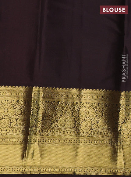 Pure kanchipuram silk saree maroon and coffee brown with allover zari weaves & buttas and zari woven korvai border