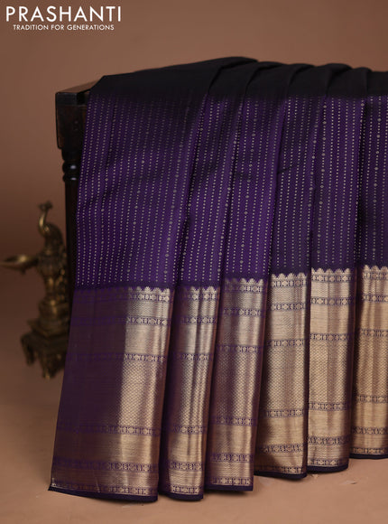 Pure kanchipuram silk saree violet and pink with allover zari weaves and long zari woven border