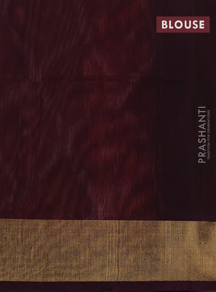 Ikat silk cotton saree red shade and coffee brown with allover ikat weaves and zari woven border