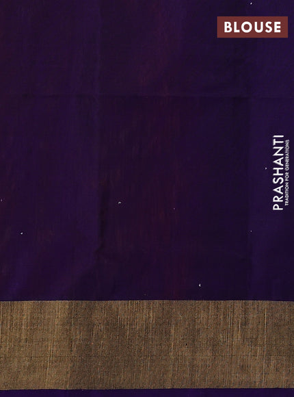 Ikat silk cotton saree red and violet with allover ikat weaves and zari woven border