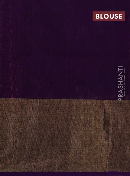 Ikat silk cotton saree pink shade and purple with allover ikat weaves and long zari woven ikat border