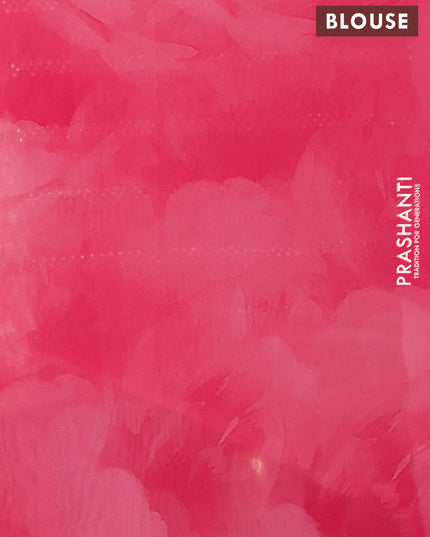 Georgette saree peach pink and pink with allover floral digital prints & gold stone work