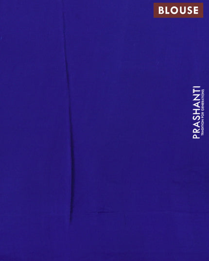 Pure soft silk saree blue with thread woven buttas in borderless style