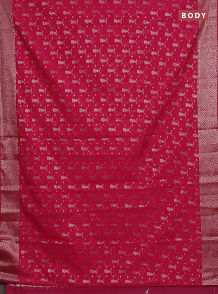 Banarasi semi chiniya saree pink with allover thread & zari weaves and woven border