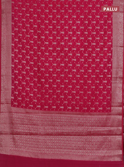 Banarasi semi chiniya saree pink with allover thread & zari weaves and woven border