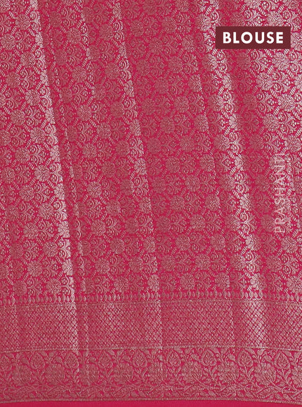 Banarasi semi chiniya saree pink with allover thread & zari weaves and woven border