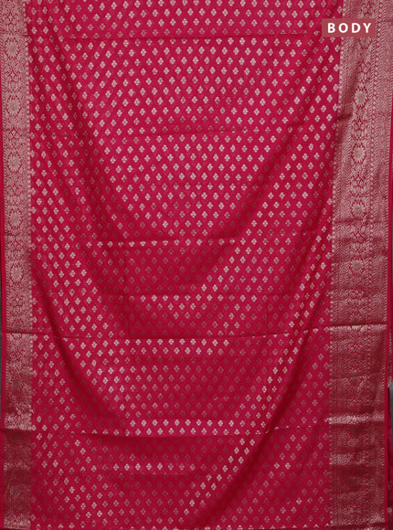 Banarasi semi chiniya saree pink with allover thread & zari woven buttas and woven border