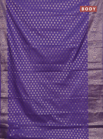 Banarasi semi chiniya saree lavender with allover thread & zari woven buttas and woven border